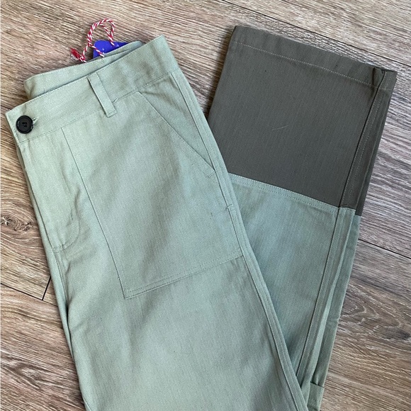 Lengoist Tial Other - NWT LENGOIST TIAL Sage and Olive Green Colorblock Chino Pants Size XL